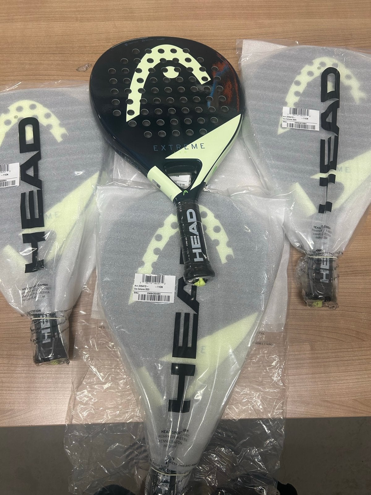 4x Head Evo Extreme Padel Rackets - Nieuw, Ophalen of Verzenden, Nieuw, Padelracket