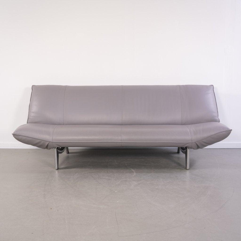 ACTIE!! 1x Leolux Tango 3-zits/223cm Bank Grijs - Gepolijst, Niet ingevuld, Niet ingevuld, Driepersoons, 75 tot 100 cm