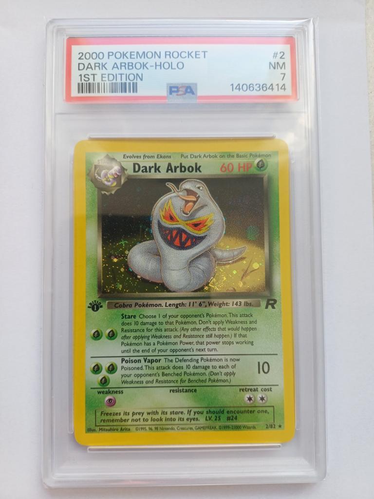 PSA Pokemon kaart Dark Arbok, Hobby en Vrije tijd, Verzamelkaartspellen | Pokémon, Ophalen of Verzenden, Nieuw, Sleeves of Kaarthoesjes
