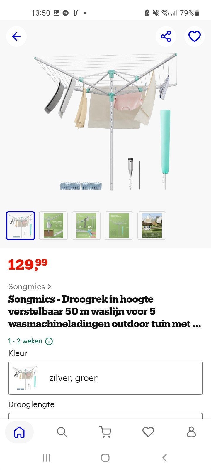 Nieuwe droogmolen, Tuin en Terras, Droogmolens en Wasrekken, Ophalen of Verzenden, Nieuw, Droogmolen