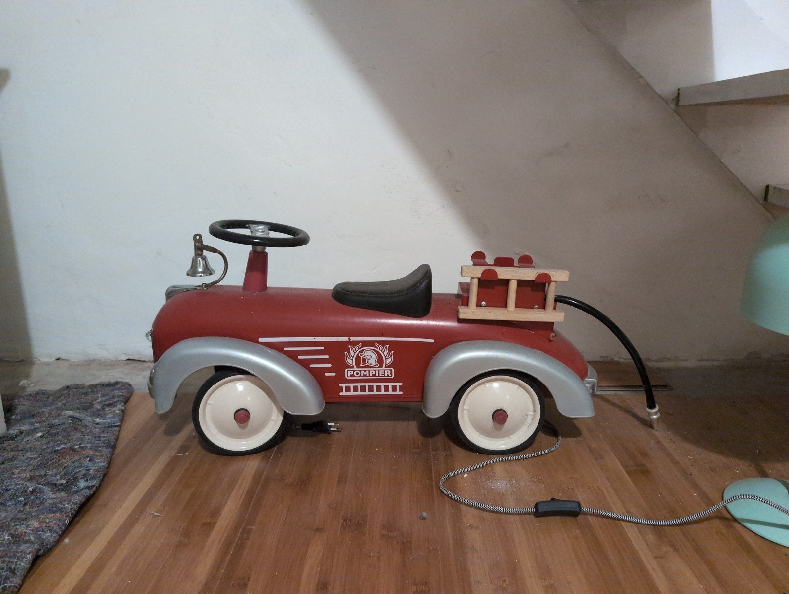 Vintage Brandweer Trapauto - Pompier, Ophalen, Gebruikt