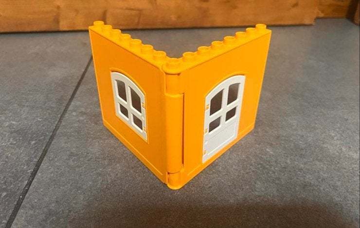 Duplo Dubbele Muur Oranje met Raam en Deur, Kinderen en Baby's, Ophalen of Verzenden, Gebruikt, Losse stenen, Duplo