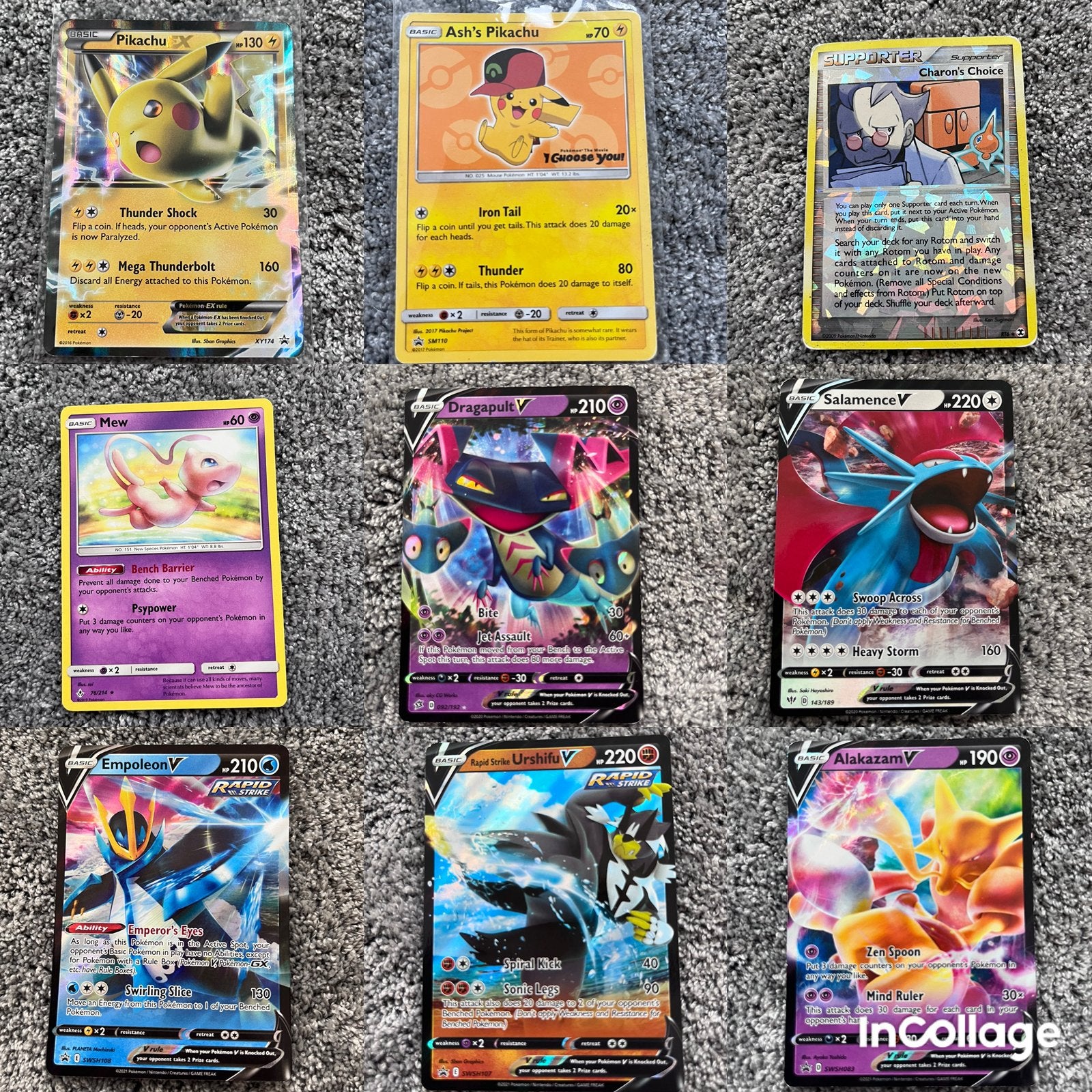 Een mooie set van 9 pokémon kaarten (o.a. pikachu EX), Ophalen of Verzenden, Nieuw, Meerdere kaarten, Foil