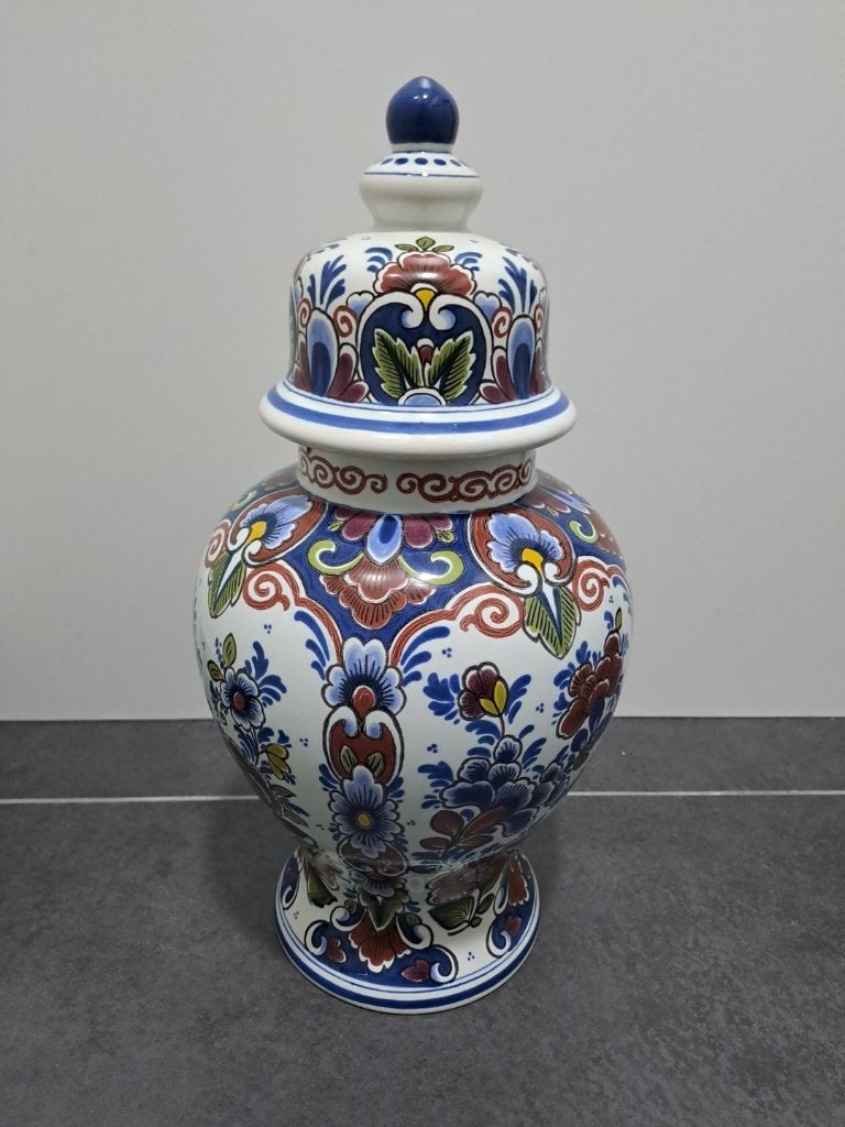 Dekselvaas (stukje eruit) - Delft made in Holland OUD nr.651, Antiek en Kunst, Antiek | Vazen, Ophalen of Verzenden