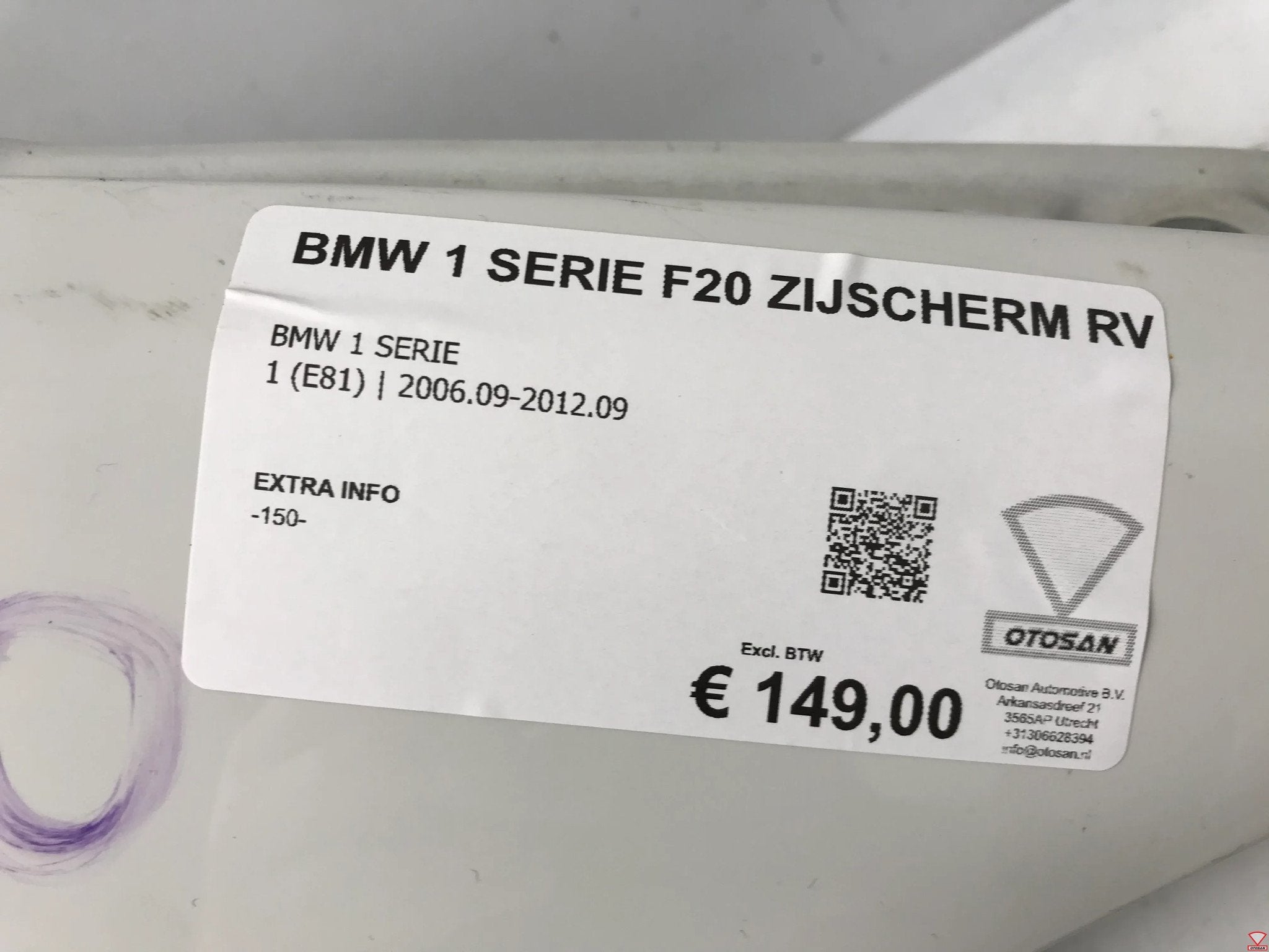 BMW 1 Serie F20 Zijscherm Spatbord Rechts Voor Origineel!, Auto-onderdelen, Petuelring 130
80788  Munich, DE, Gebruikt, Info@bmw.de