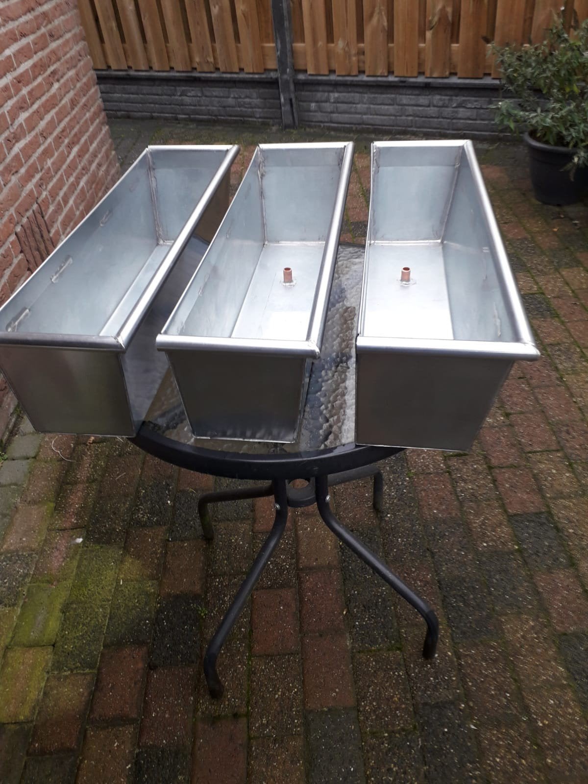 handgemaakte zinken bloembakken/plantenbakken, Nieuw, Ophalen of Verzenden, Rechthoekig, Metaal