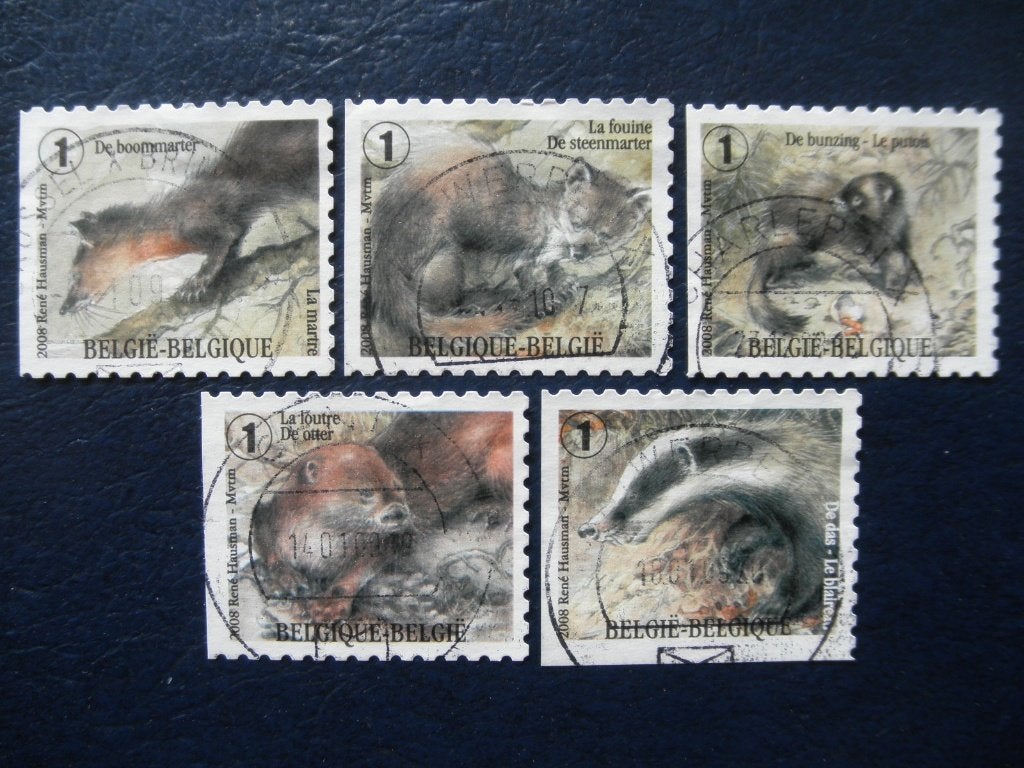Postzegels België 2008 marters - cw. 5,50., Ophalen of Verzenden, Gestempeld