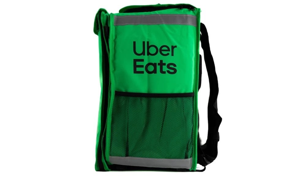 Uber Eats bezorgtas - Groene rugzak, 25 tot 40 cm, Ophalen of Verzenden, Zo goed als nieuw, Waterdicht