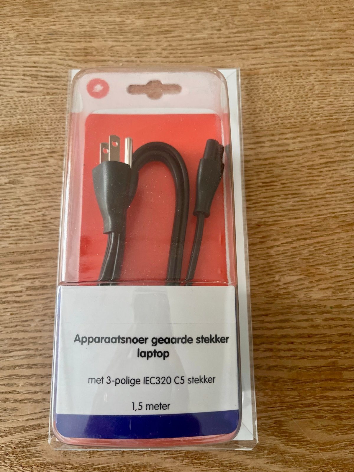 Apparaatsnoer geaarde stekker laptop IEC320 C5 1,5m, Ophalen of Verzenden, Nieuw