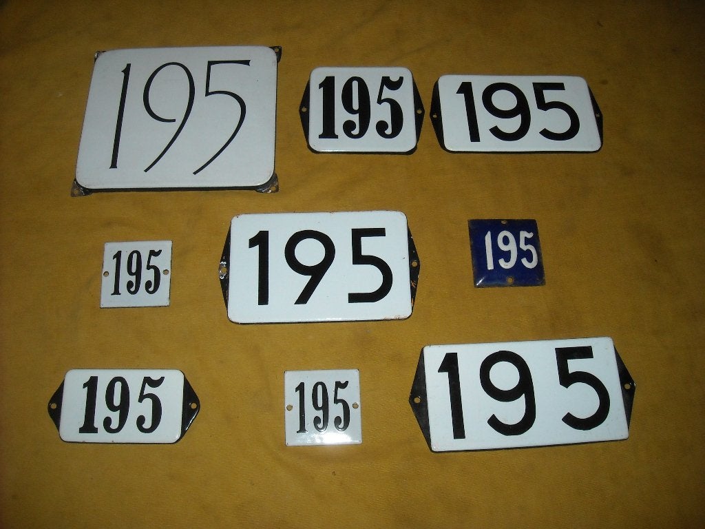 emaille huisnummer 195 ook 196 197 198 199 200 202 203 204 6, Antiek en Kunst, Ophalen of Verzenden