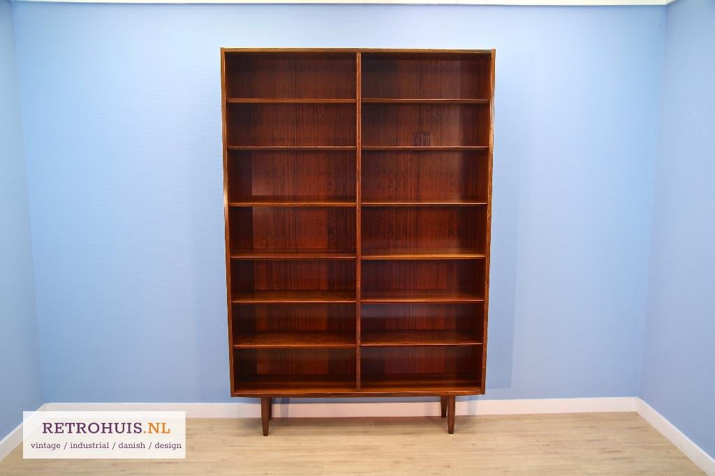 Boekenkast Poul Hundevad jaren '70 Deens Palissander vintage, Huis en Inrichting, Kasten | Boekenkasten, Ophalen, Met plank(en)
