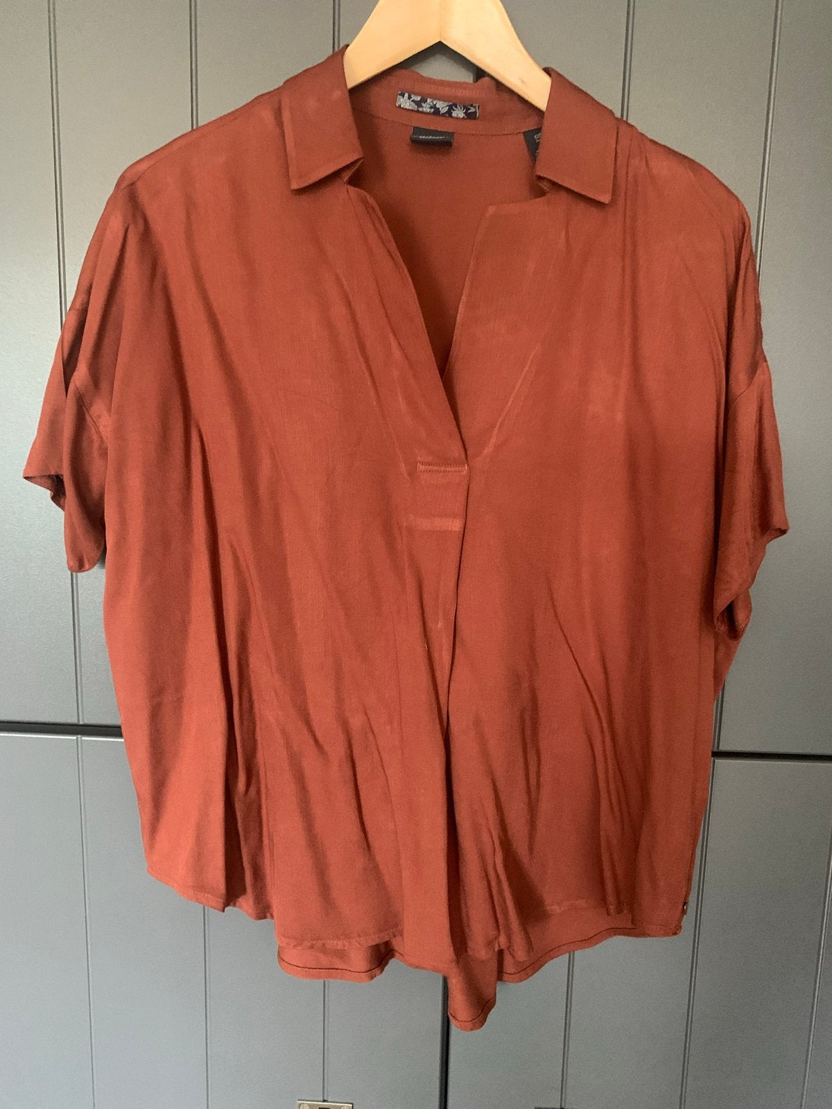 Maison Scotch Oversized Blouse Cognac in mt XS, Kleding | Dames, Ophalen of Verzenden, Zo goed als nieuw, Maat 34 (XS) of kleiner