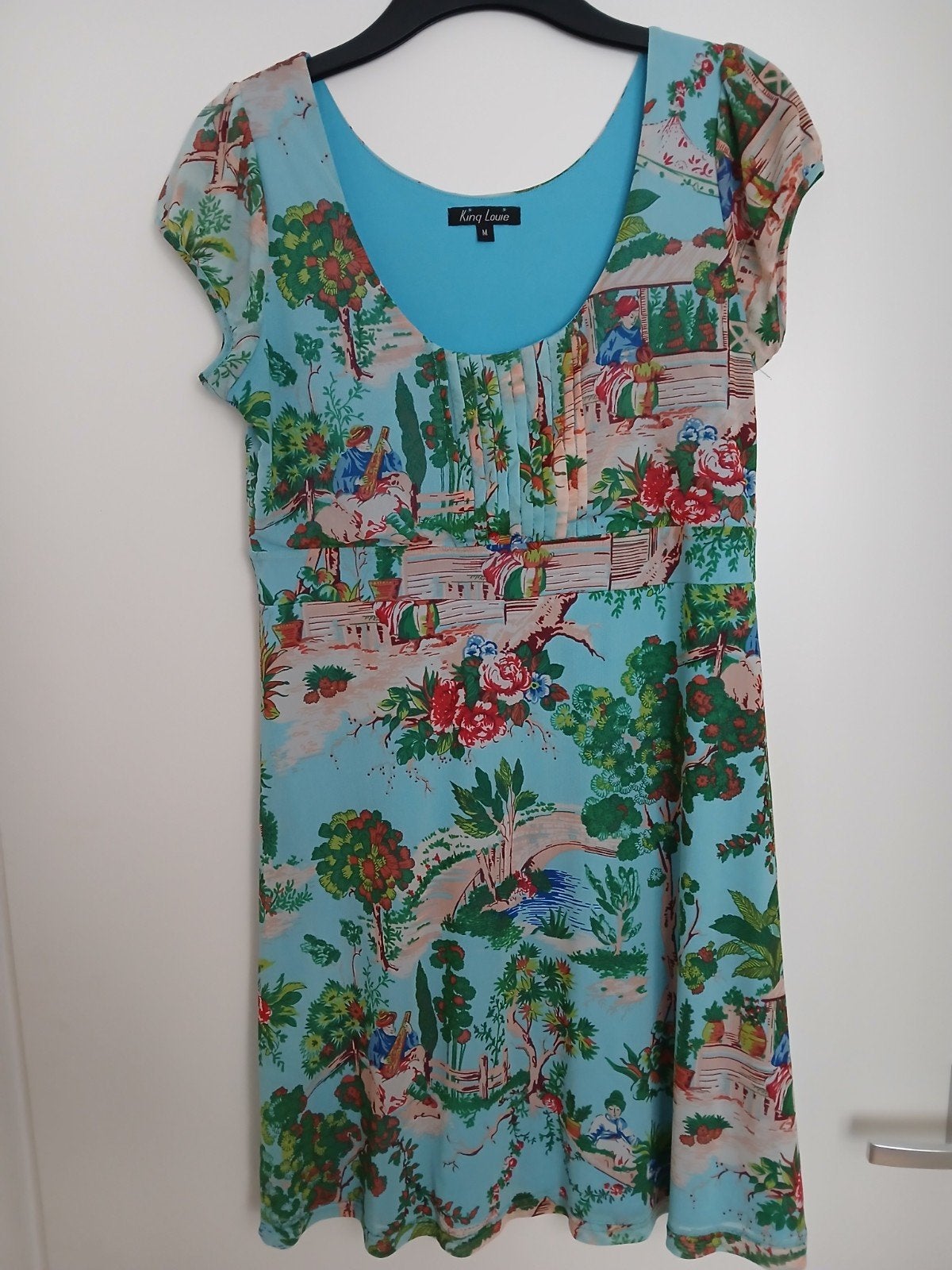 Maat M of 38 King Louie zomerjurk oosters retro vintage, Maat 38/40 (M), Blauw, Ophalen of Verzenden, Zo goed als nieuw