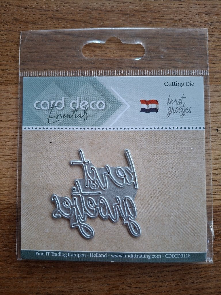 stansmal kerst groetjes van card deco, Gebruikt, Ophalen of Verzenden, Kunststof, Grijs