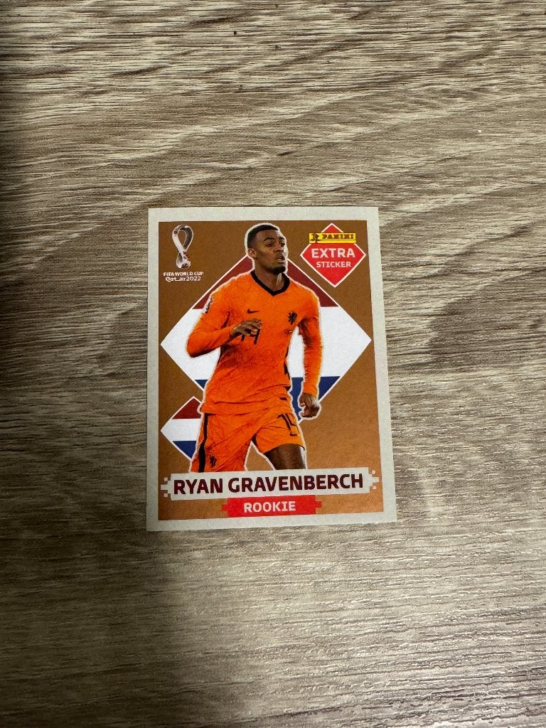Panini Extra Sticker Qatar 22 Ryan Gravenberch, Ophalen of Verzenden, Zo goed als nieuw, Buitenlandse clubs, Poster, Plaatje of Sticker