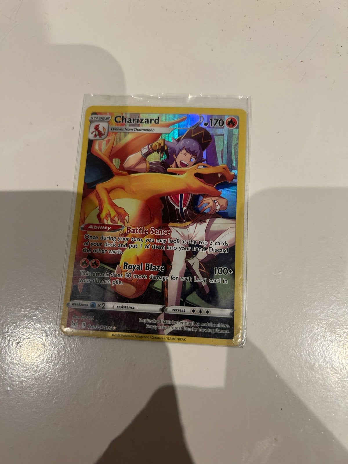 Charizard 170 HP Pokémon Kaart - Zo goed als nieuw, Ophalen, Zo goed als nieuw, Losse kaart, Foil