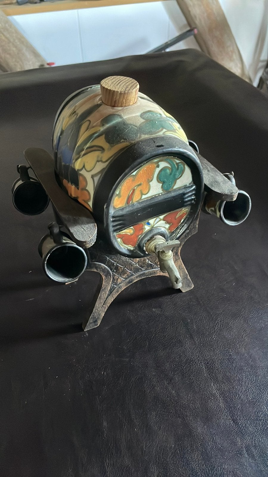 Aardewerk biervat met pullen, Antiek en Kunst, Ophalen of Verzenden