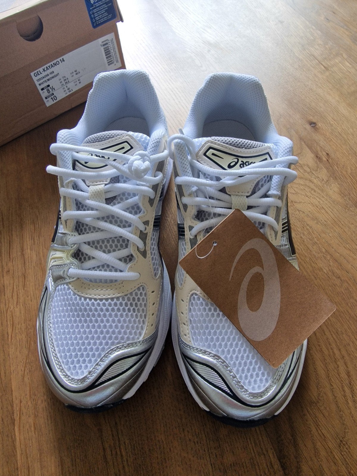 ASICS Gel-Kayano 14 White Nightblue Sneakers maat 42, Kleding | Dames, Schoenen, Wit, Nieuw, Ophalen of Verzenden, Sneakers of Gympen