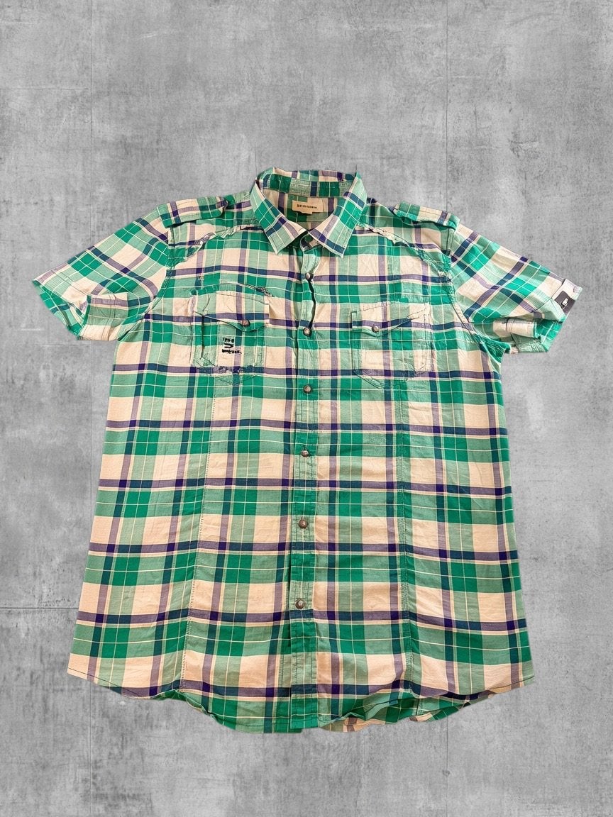 Diesel blouse groen geruit heren maat XL overhemd flanel, Verzenden, Zo goed als nieuw, DIESEL S.p.A., Clientservice@diesel.com