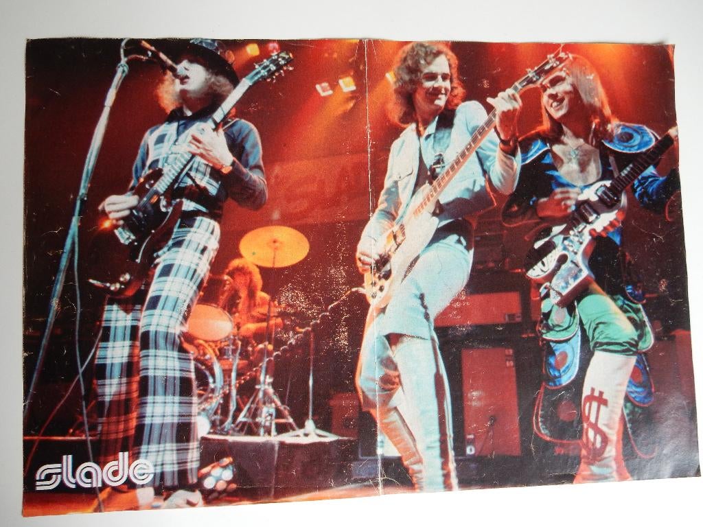Slade "postertjes" pagina groot 7 stuks., Verzamelen, Ophalen of Verzenden, Gebruikt, Poster, Artwork of Schilderij