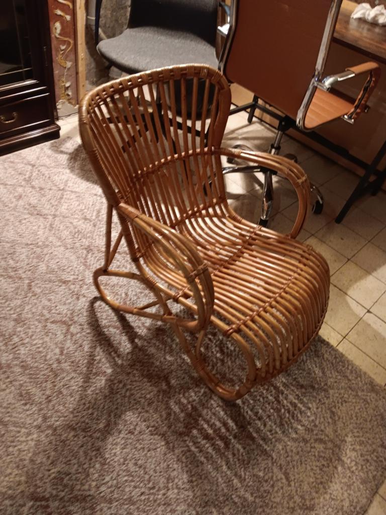 Rotan lounge stoel van Dirk van Sliedregt voor Rohé, Antiek en Kunst, Ophalen of Verzenden