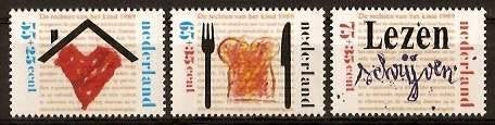 Nederland NVPH nr 1435/7 postfris Decemberzegels 1989, Ophalen of Verzenden, Na 1940, Postfris