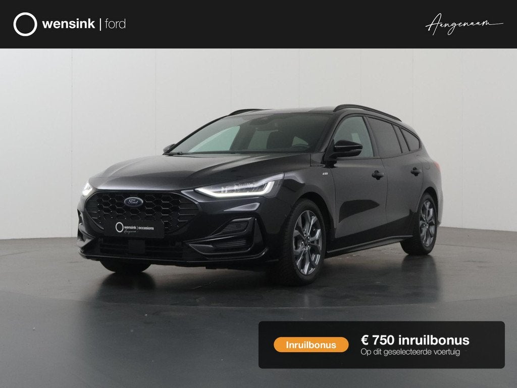 Ford Focus Wagon 1.0 EcoBoost Hybrid ST Line X | Afneembare, Auto's, Ford, Gebruikt, Zwart, Handgeschakeld, 19 km/l