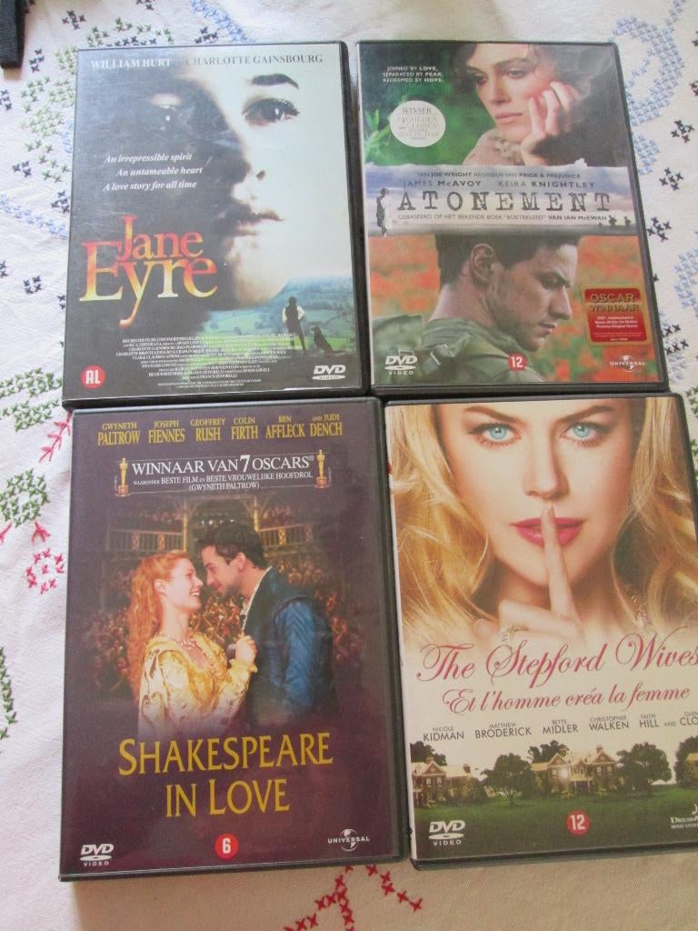 DVD,s Jane Eyre,Atonement,Skakespeare in love,Stepford Wives, Cd's en Dvd's, Ophalen, Zo goed als nieuw, Actie en Avontuur, Alle leeftijden