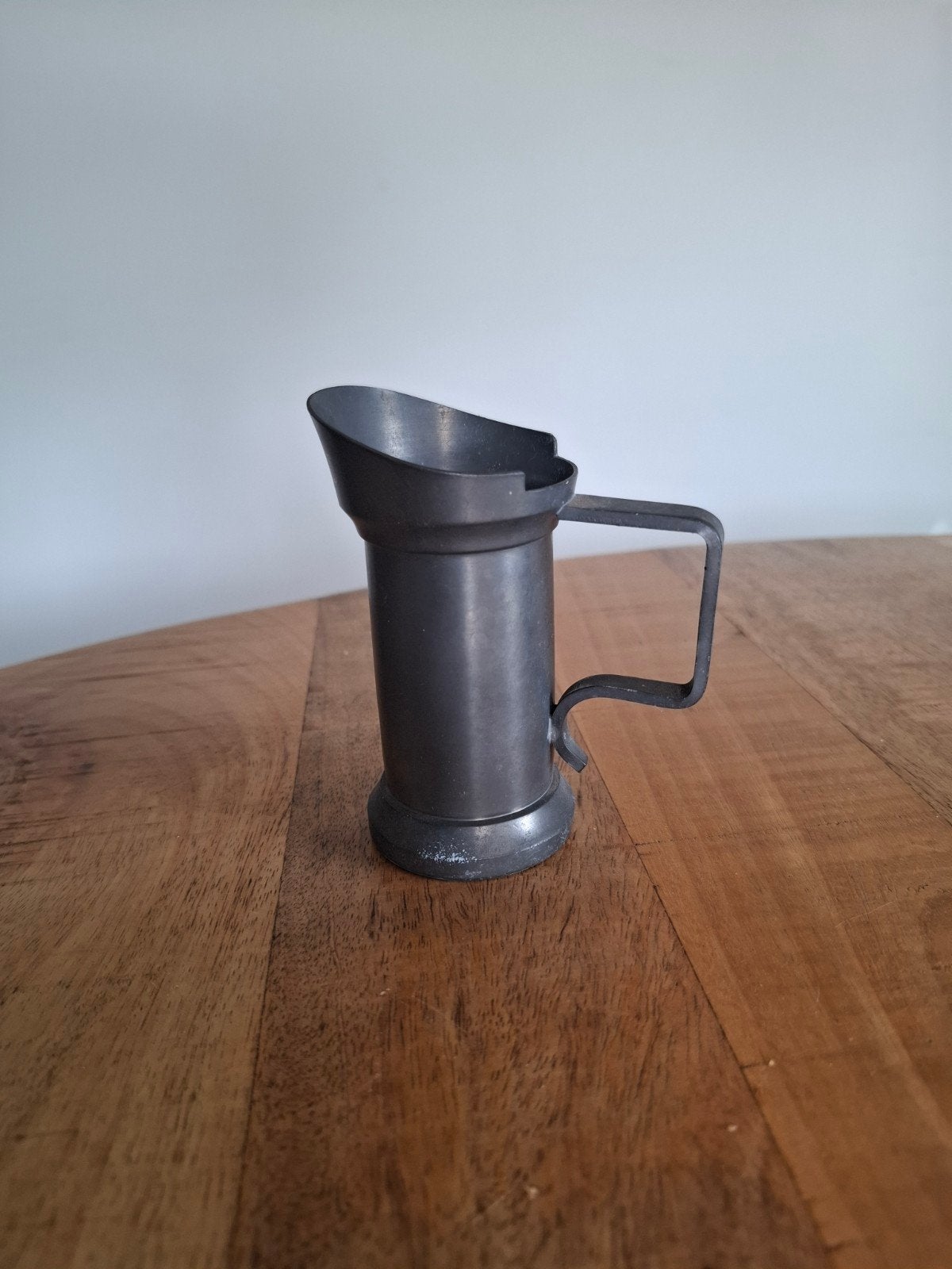 Antieke tinnen maatbeker met handvat, Ophalen of Verzenden