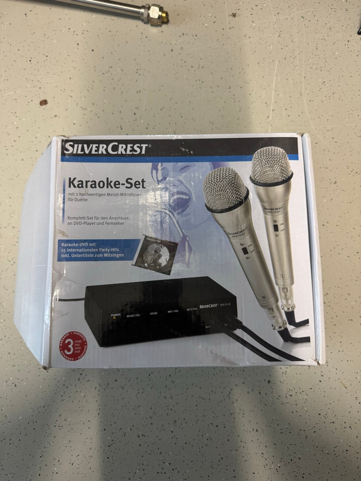 SilverCrest Karaoke-Set met 2 microfoons en DVD, Audio, Tv en Foto, Karaoke-apparatuur, Ophalen, Nieuw, Complete set