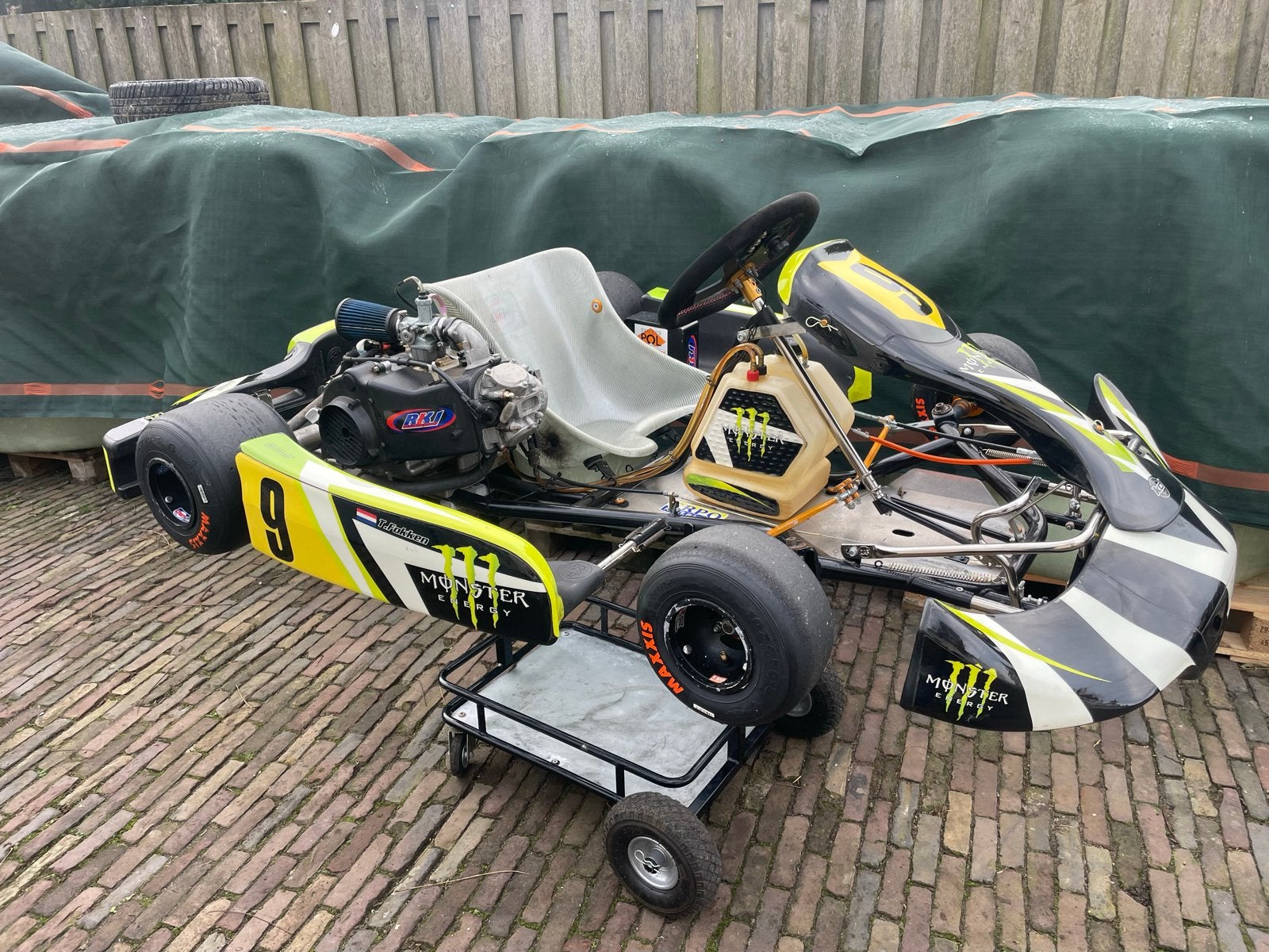 Erpo RK1 Kart Mychron 5 karttrolly vele extra onderdelen, Sport en Fitness, Karting, Ophalen, Gebruikt, Kart