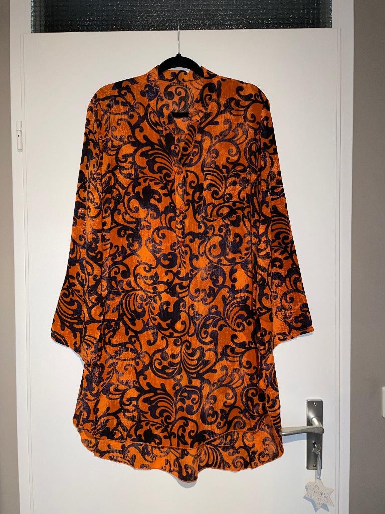 Dames boho terrakotta oranje lange blouse tuniek jurk mt 42, Boetiek, Maat 42/44 (L), Oranje, Ophalen of Verzenden