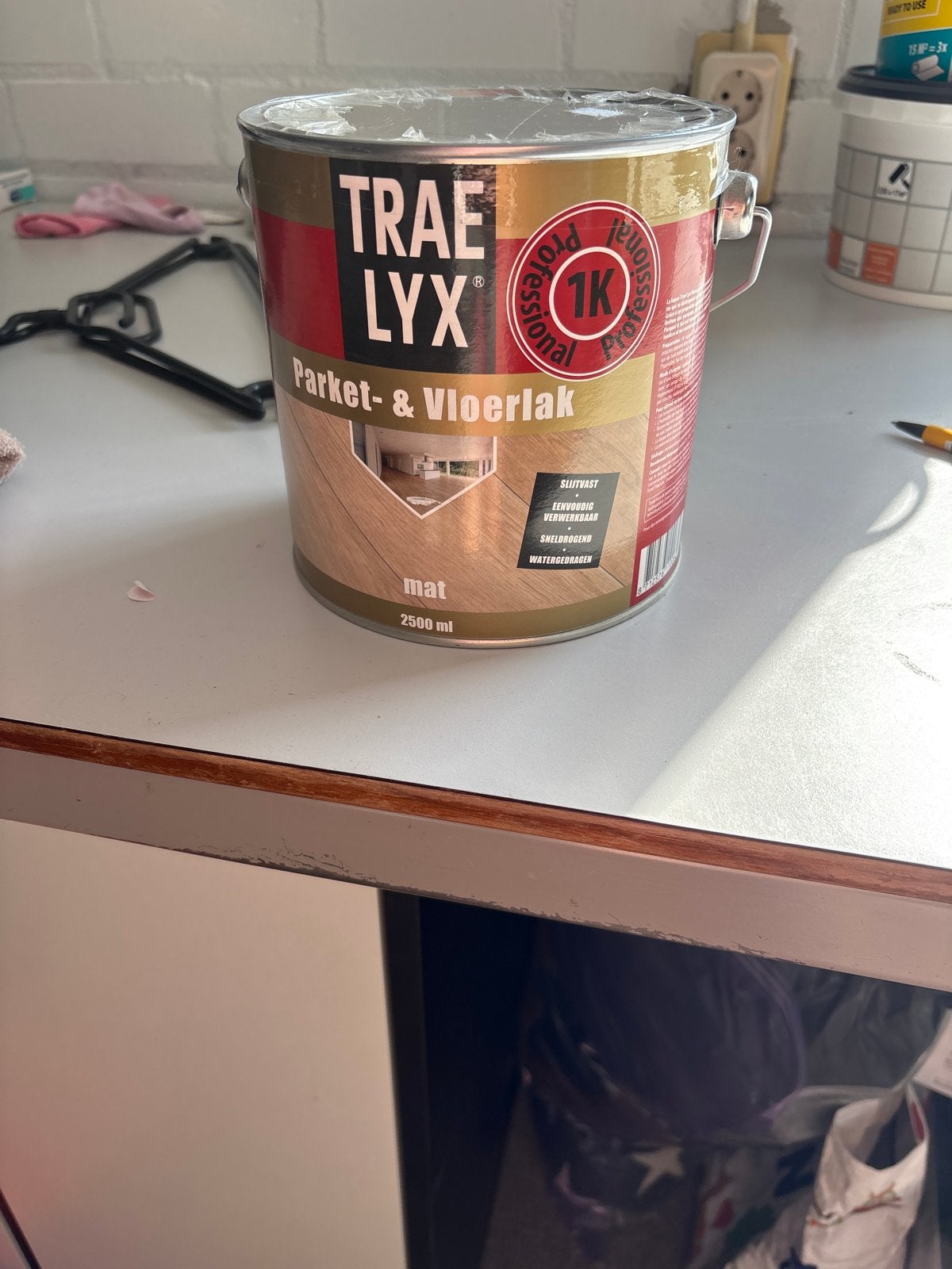 Nieuw blik Trae Lyx Parket- & Vloerlak Mat 2,5L, Minder dan 5 liter, Ophalen of Verzenden, Nieuw, Lak