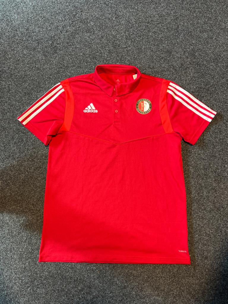 Adidas Feyenoord Polo Rood Maat M, Kleding | Heren, Verzenden, Zo goed als nieuw, Maat 48/50 (M), Rood