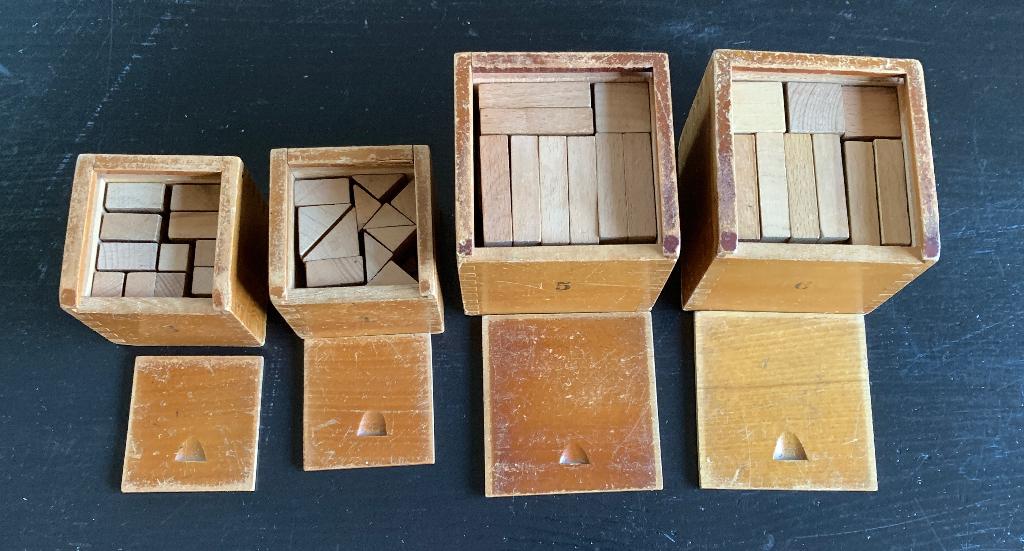 Antieke Fröbel set 3,4,5,6, Ophalen of Verzenden