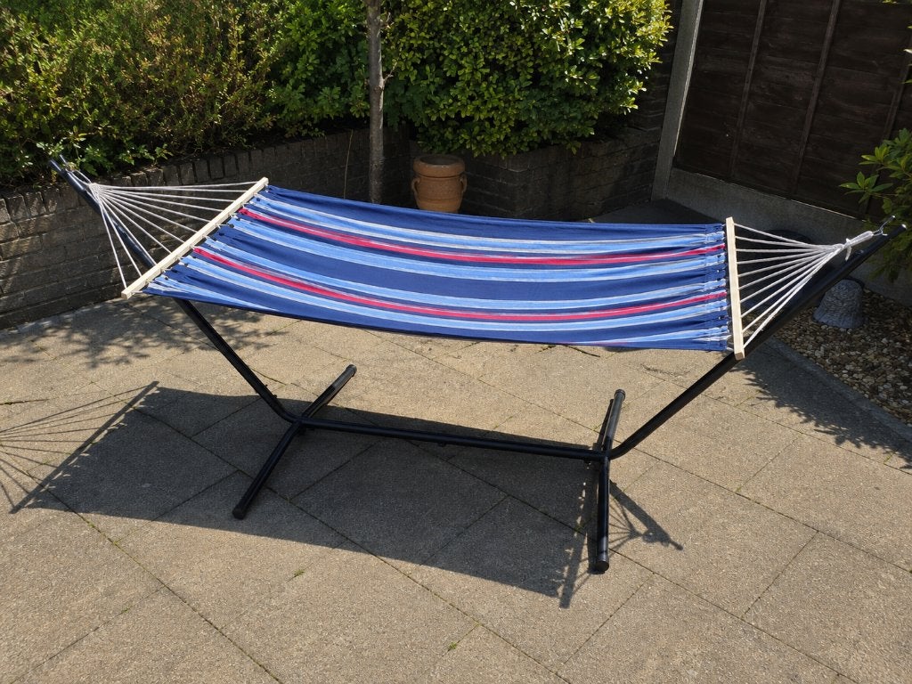 Hangmat met standaard, Tuin en Terras, Hangmatten, Ophalen, Zo goed als nieuw, Met standaard, Eenpersoons