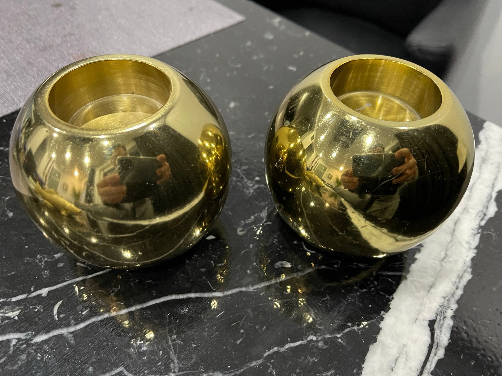 Set van 2 gouden Lifestyle Home Collection kandelaars, Ophalen of Verzenden, Zo goed als nieuw, Metaal, Kandelaar