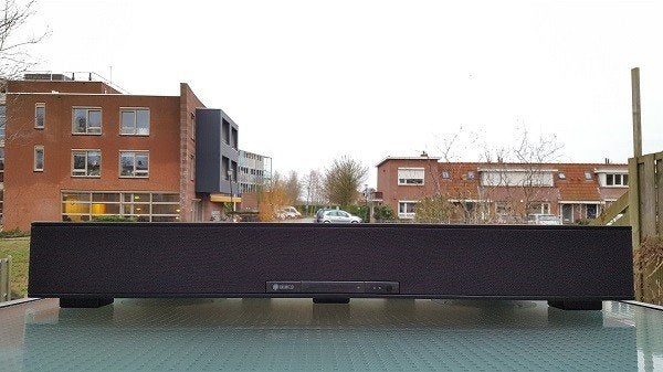 Raumfeld Teufel Sounddeck topkwaliteit soundbar, Ophalen, Met ingebouwde subwoofer, Zo goed als nieuw