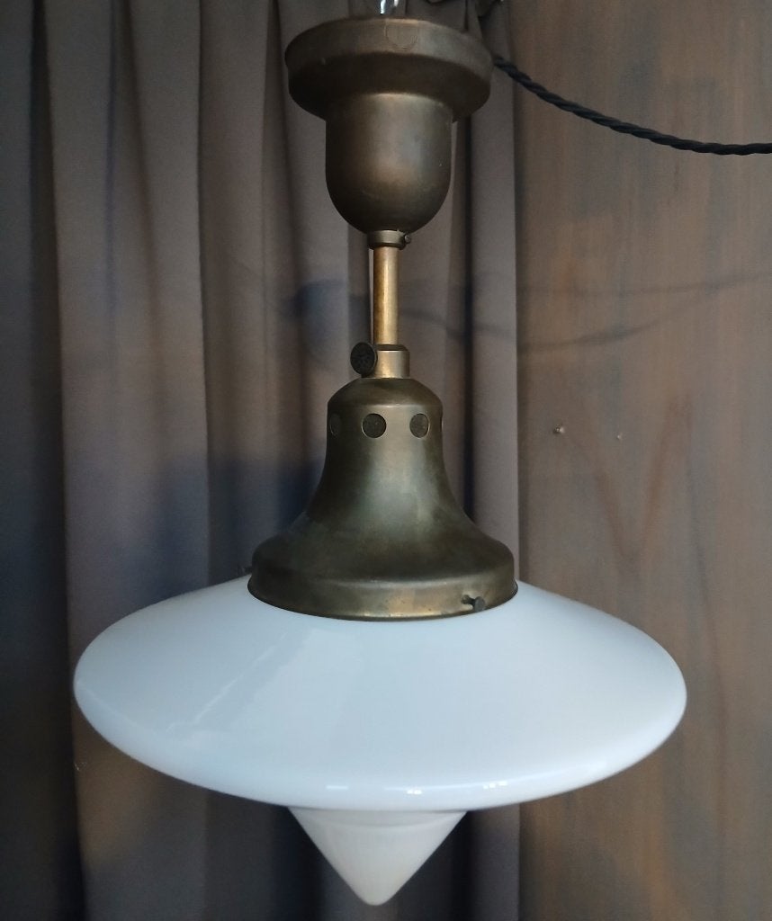 Art Deco schoollamp / hanglamp jaren ’30., Ophalen of Verzenden
