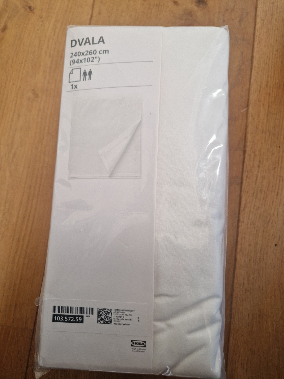 IKEA DVALA Hoeslaken Wit 240x260 cm, Ophalen, Katoen, IKEA, Ademend