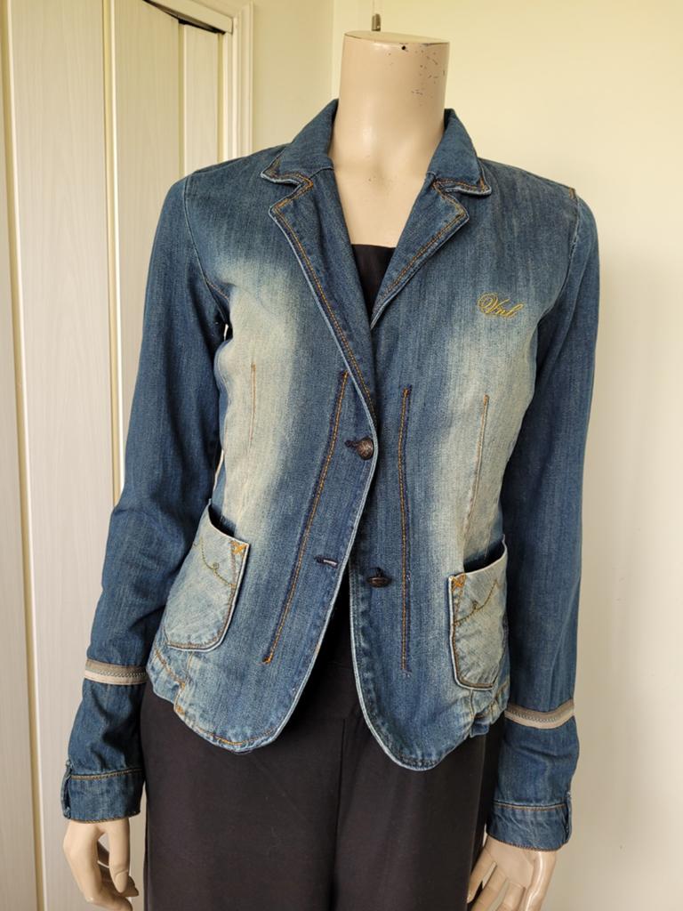 Vanilia jeans jas denim maat S/36 katoen blauw, Blauw, Vanilia, Ophalen of Verzenden, Zo goed als nieuw