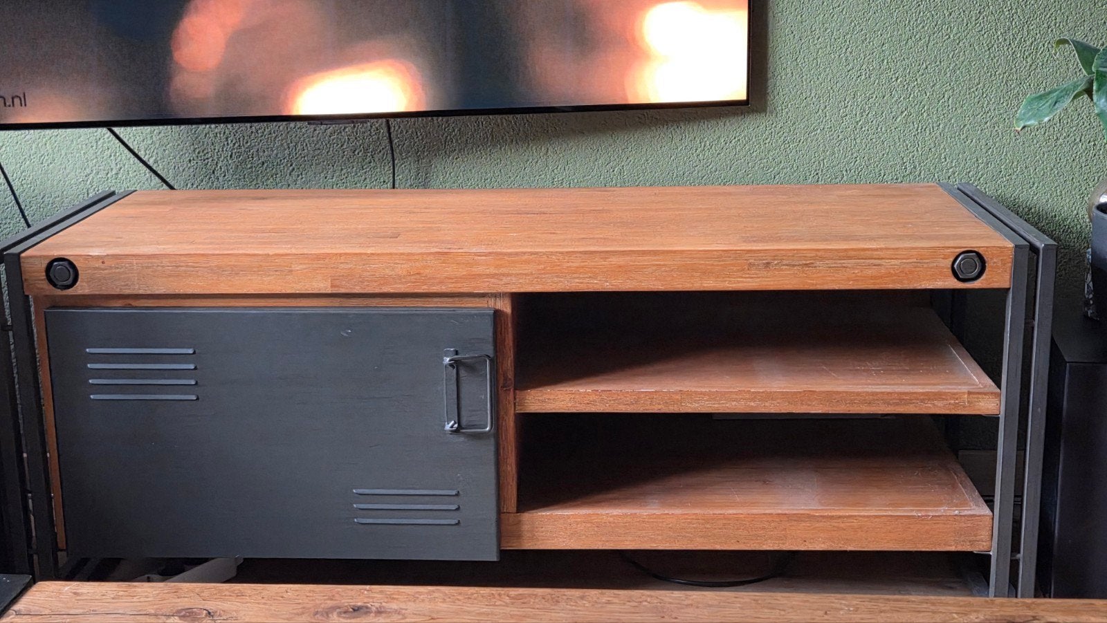 industrieel tv meubel, Ophalen, 100 tot 150 cm, Zo goed als nieuw, Minder dan 100 cm