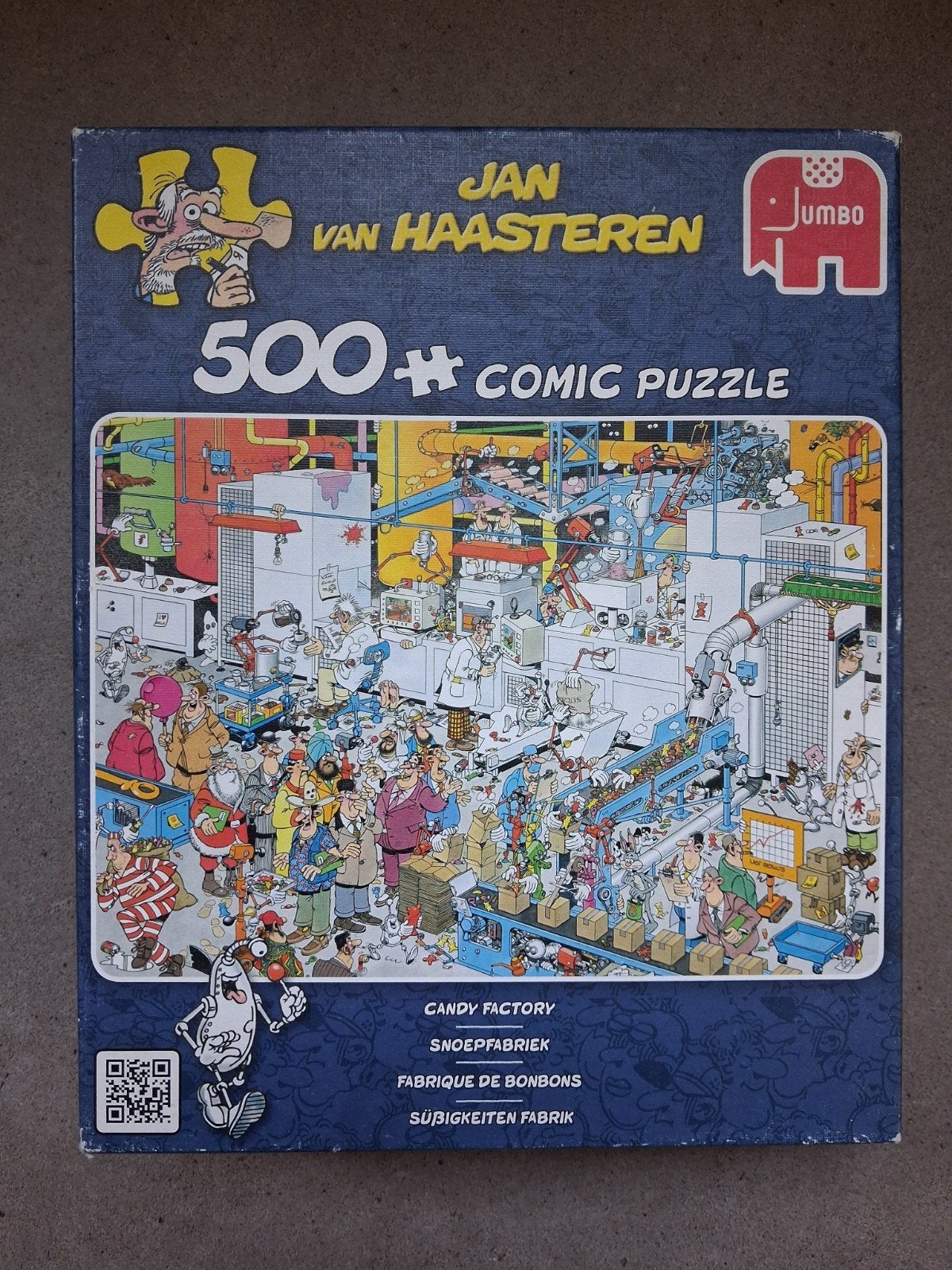 Jan van Haasteren Snoepfabriek puzzel van 500 stukjes, Ophalen of Verzenden, 500 t/m 1500 stukjes, Zo goed als nieuw, Legpuzzel