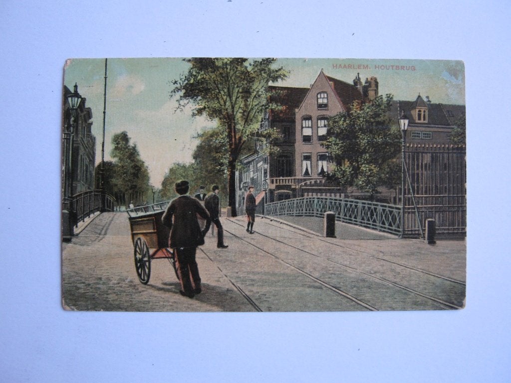 Ansichtkaarten Nederland, TC 7-48 Haarlem, Houtbrug 1908, Verzenden, Voor 1920, Gelopen, Noord-Holland