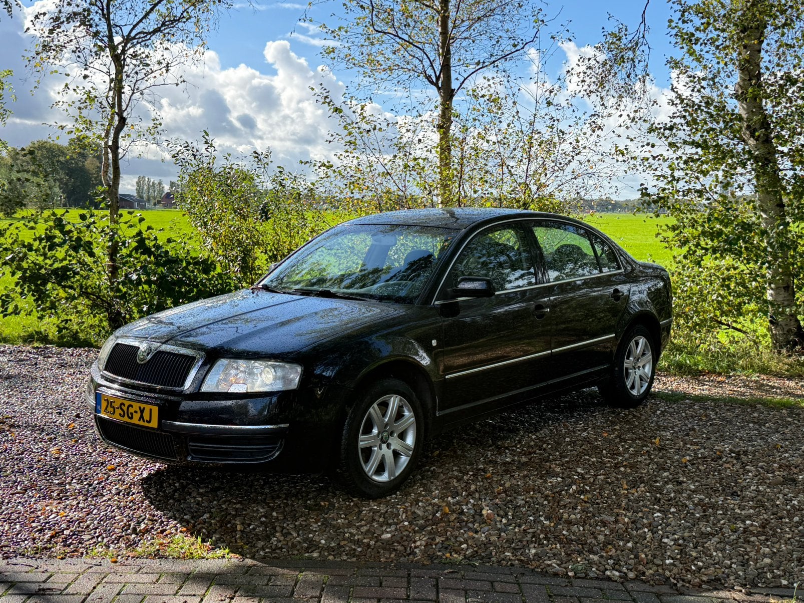 Skoda Superb 2.8 V6 Automaat I Leer I Stoelverw. I Trekhaak, Zwart, Zwart, Particulier, 1600 kg
