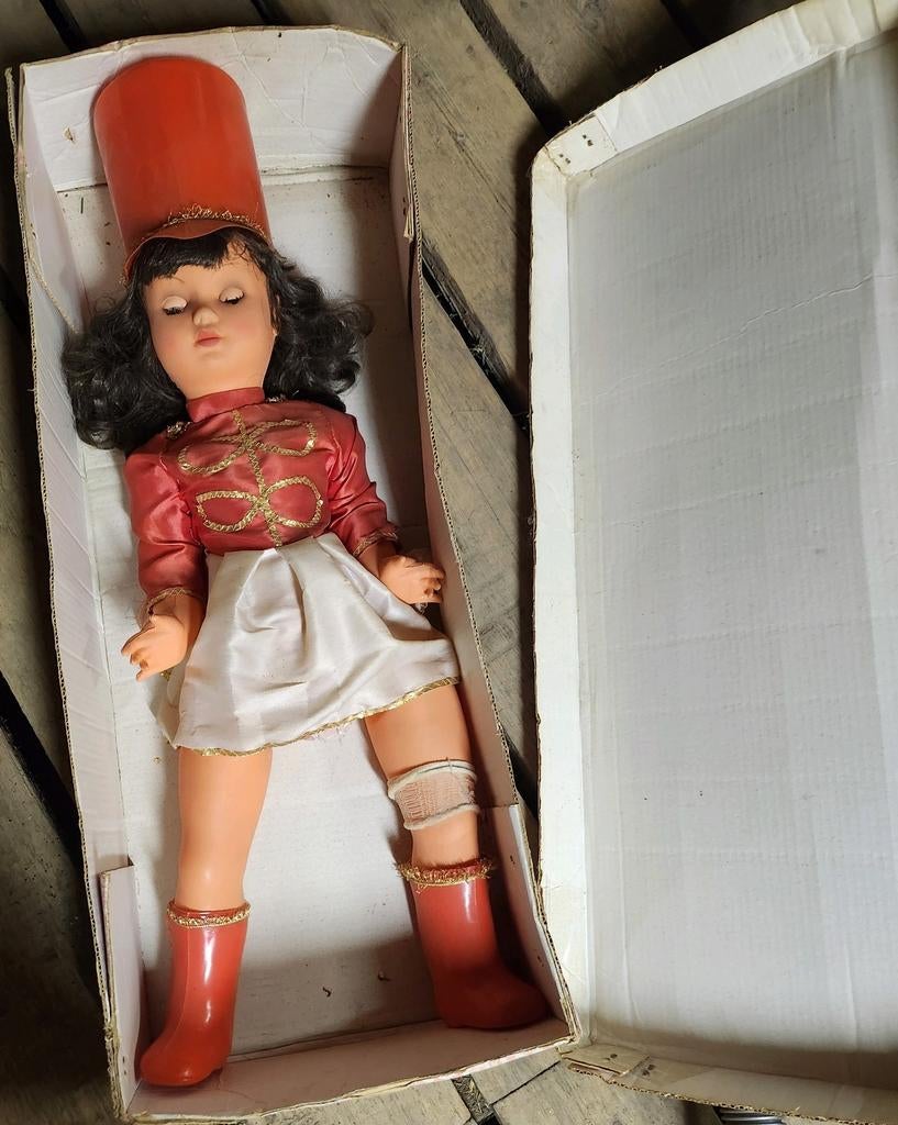 Grote antieke vintage majorette pop jaren 40-60, Ophalen of Verzenden, Zo goed als nieuw, Pop