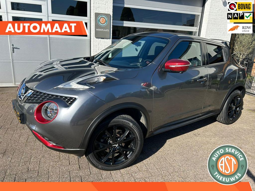 Nissan Juke 1.6 Connect Edition AUTOMAAT|360CAMERA|TREKHAAK, Auto's, Nissan, Euro 5, Zwart, 4 cilinders, Alcantara