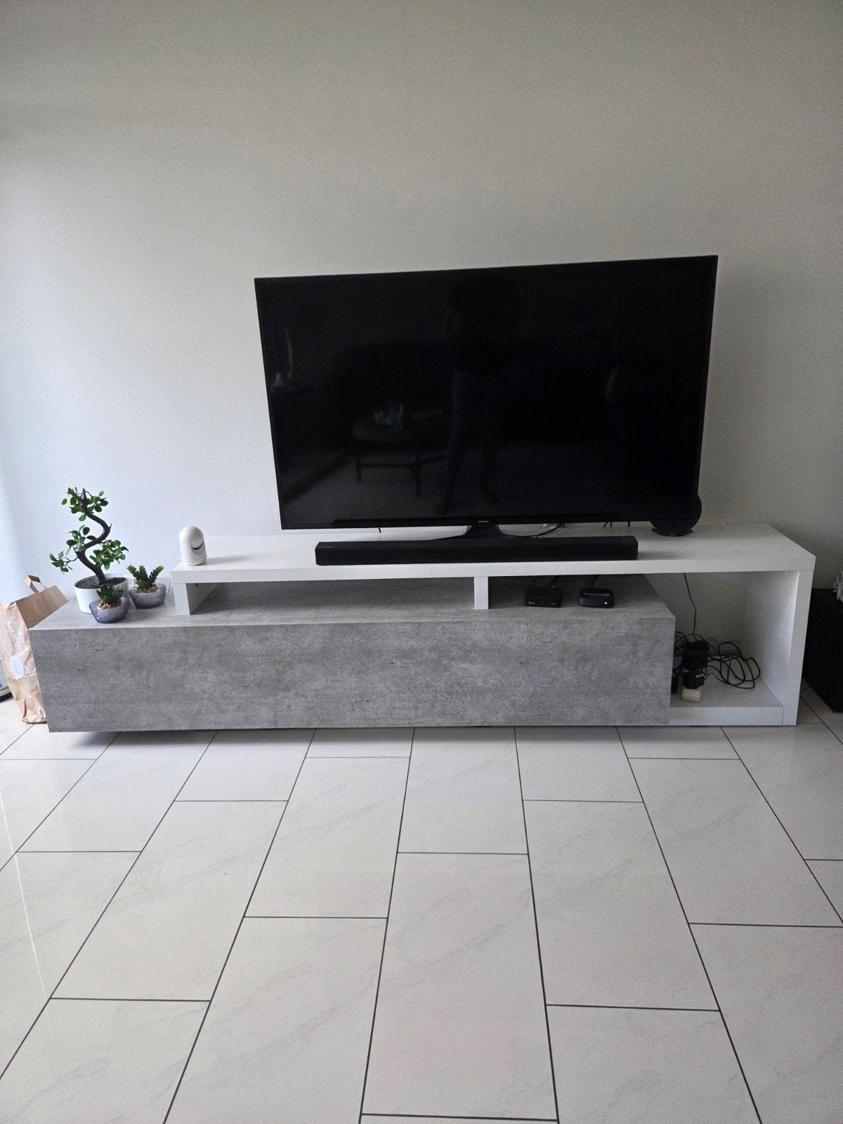 Betonlook meubel met lade, Ophalen of Verzenden, Zo goed als nieuw, 25 tot 50 cm