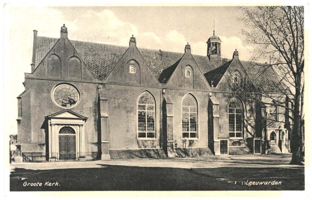 967347 Leeuwarden Groote Kerk 1932 Postzegel afgeweekt, Ophalen of Verzenden, 1920 tot 1940, Gelopen, Friesland