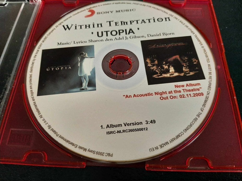 Within Temptation: Utopia (Promo uit Polen)!, Cd's en Dvd's, Cd Singles, Gebruikt, Ophalen of Verzenden, Promo, Rock en Metal